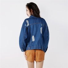 Wink Gal 2015 Autumn Winter Long Sleeve Vintage Street Style Jeans Jacket Women Gangster Denim Jacket