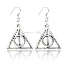 2015 Special Handmade Gift Jewelry Harry Potter and The Deathly Hallows Triangle Earings Retro Earrings For Women