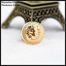 wholesale 15mm,20pcs new fashion lion metal decorative buttons high quality buttons for men shirt suit sewing accessories,75
