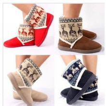 2015 Winter Warm Indoor Christmas chinelos Women’s At Home Floral Slippers Warm Plush Home Slipper chinelos femininos Botas