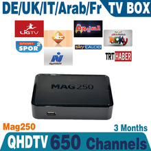 Linux French IPTV box MAG250 Europe IPTV Account 3month Subscription Canal MAG250 French Arabic IPTV Box Free Shipping