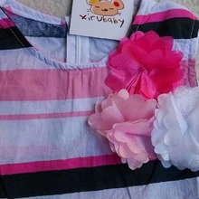 Kids Baby Casual Sleeveless Stripes Dress Toddler Girl Floral Sundress