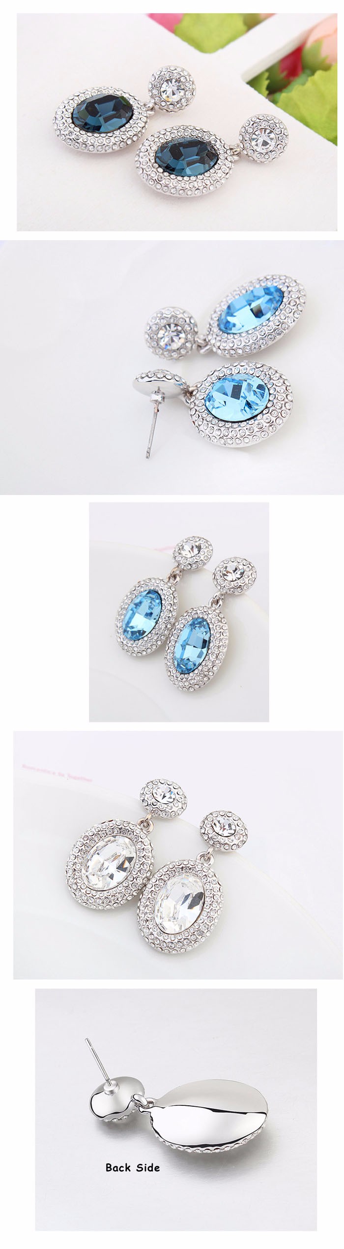 Original Crystals from SWAROVSKI Piercing Earrings Pendants Rhodium Plated Stud Earrings Women 6 Colors #117932