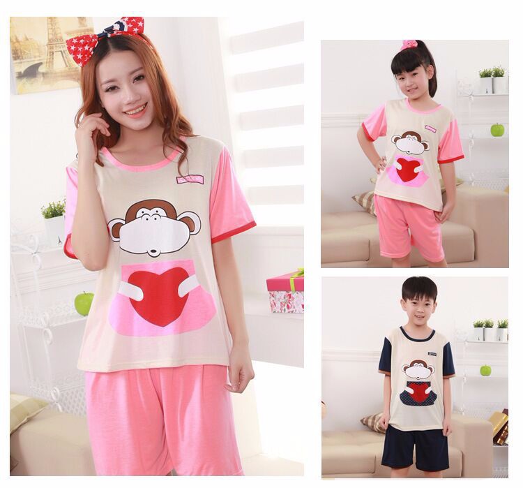 4 Family Matching Clothes Short Sleeve Tops+Shorts Family Set Clothes Printing Monkey Mother Daughter Family Matching Clothes
