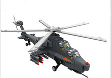 Military Toy Fighter Modern Warfare W-Z10 Gunship Helicopter 1:38 Model Building Block Sets Compatible With Legoe