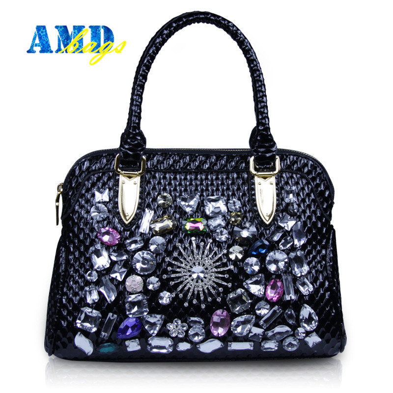 2015Summer Famous brand Diamond Shoulder bag Luxury Crystal Rhinestone