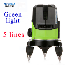 Del envío del nuevo lanzamiento exterior 5 línea 4V1H Borka verde laser cross line autonivelante 360 línea de rotary piso láser niveles láser