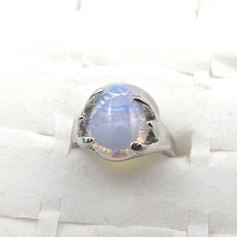 50 stücke mischen stil natur stein legierung ringe modeschmuck