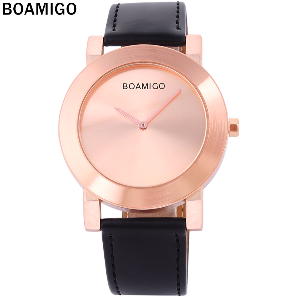 2016 men s watches minimalist large dial fashion casual quartz watches ultra thin rose gold clock