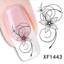 1019-1 Flower Design Fashion Beauty Nail Art Water Transfer Nail Sticker nail tools nail art decorations XF1443