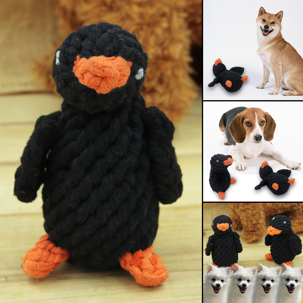 stuffed penguin dog toy