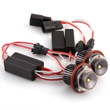 2 H8 10W LED CREE Angel Eye Light White for BMW E39 E53 E65 E66 E60