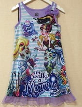 Monster Ella Princess Dress Kids Dresses Clothing for Girls Ever After High Monster Dress Cartoon Girl