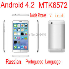 Smartphone Android Cell Phone White 7 inch Tablet Android 4.2 WIFI GPS MTK6572 Dual Core 2 SIM P9200 Mobile Phones