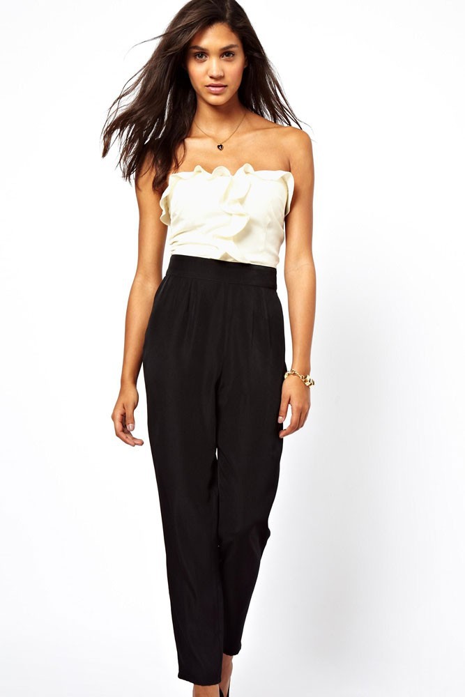 White-Black-Bandeau-Jumpsuit-with-Frill-Front-LC6225-1-1