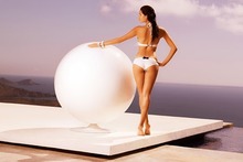 bikini women brunette model sexy sensual body Home Decorationr Canvas Poster Prints