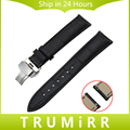 18mm 20mm 22mm Quick Release Watchband Universal Genuine Leather Watch Band Stainless Steel Butterfly Clasp Strap