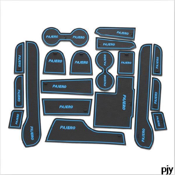 Sport gate slot pad non slit mat car accessories 19pcs for FOR Pajero 2013 2014 2015