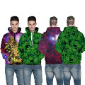 Green Leaves Hoodies Full Sleeves Sweatshirts Purple Red Psychedelic Star Plant Hooded Sweatshirt Jacket Men s