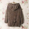 New autumn winter Women coats Plus size casual loose bear ear plush hoodies sweatshirts women outwear