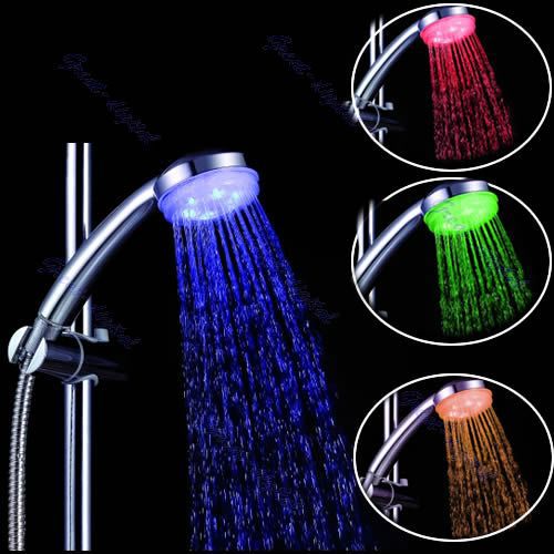 Romantic 7 Colors Changing LED Shower Head Home Bathroom Water Glow Light A10