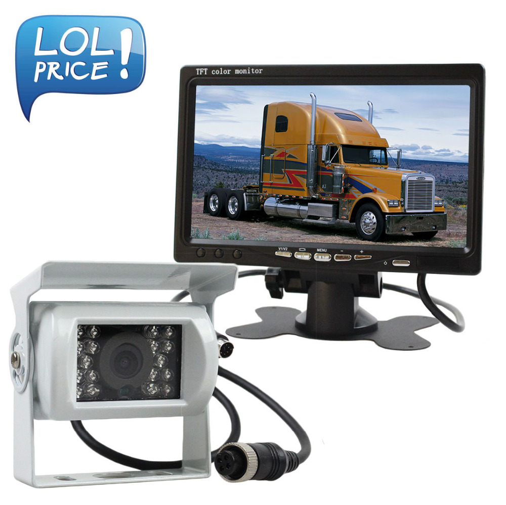 DIY DC 12V-24V 7 inch TFT LCD Car Monitor 4pin IR Night Vision CCD Rear View Camera for Bus Houseboat Truck DIY DC 12V-24V 7 inch TFT LCD Car Monitor 4pin IR Night Vision CCD Rear View Camera for Bus Houseboat Truck