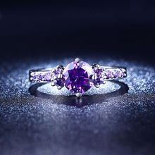 vintage gold plated Purple CZ Diamond Jewelry rings For Women Engagement Wedding party ring Bague Bijoux Accessories MYR 199