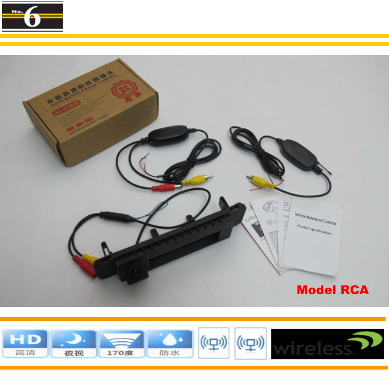 Wireless Car Rear View Camera / HD Back Up Reverse Camera / For Mercedes Benz C Class W205 / DIY Plug & Play Trunk Handle