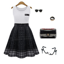 Women Midi Empire Waist Skirt Organza Pleated Skirts Women Elastic High Waist Zipper Vestidos Saia Feminino Tutu Plaid Skirts