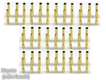 30 pairs of 2.0mm Banana Connectors bullet Plug male and female gold color for DIY mini drone multirotor brushless motor and ESC