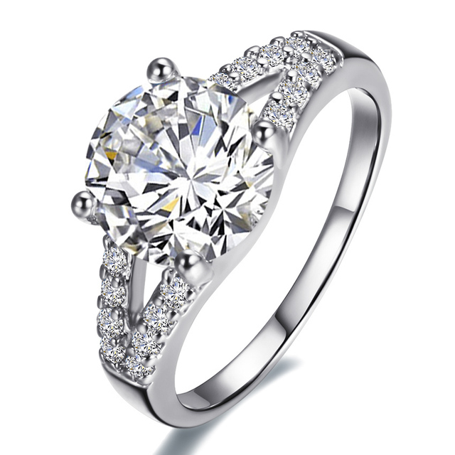 2 carat cubic zirconia engagement rings white gold