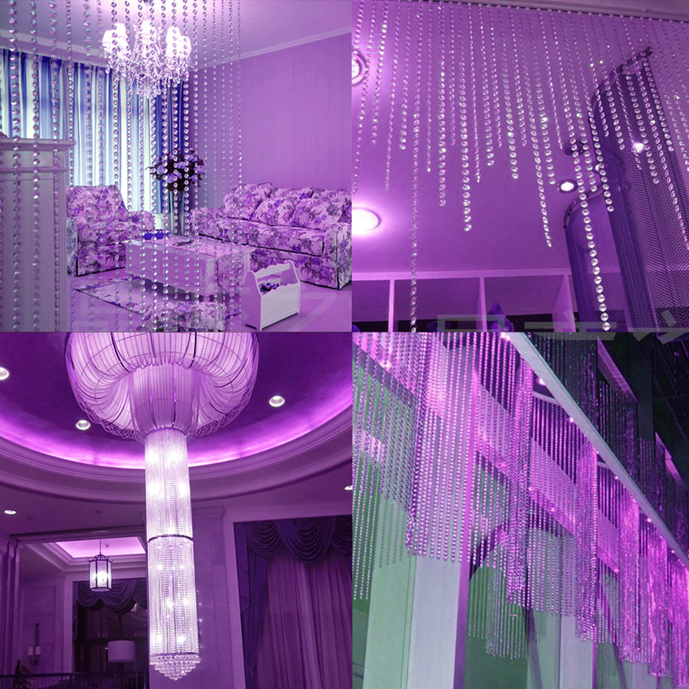 33FT Acrylic Crystal Bead Curtain Chandelier Garland Wedding Hanging DIY Decor 