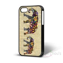 For iphone 4/4s 5/5s 5c SE 6/6s 7 plus ipod touch 4/5/6 back skins cellphone cases cover Vintage Newspaper Aztec Ornate Elephant