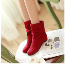 2015 autumn and winter velvet boots scrub women’s martin boots shoes spring and autumn boots female cotton boots low thick heel