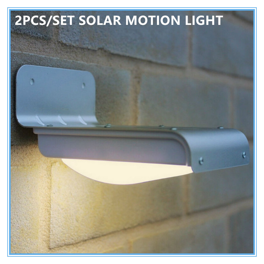 2pcs/set 16 LED Solar Garden Lamp Waterproof Outdoor Light Optical And Motion Sensor Wall Mount Lighting Luz Lampara