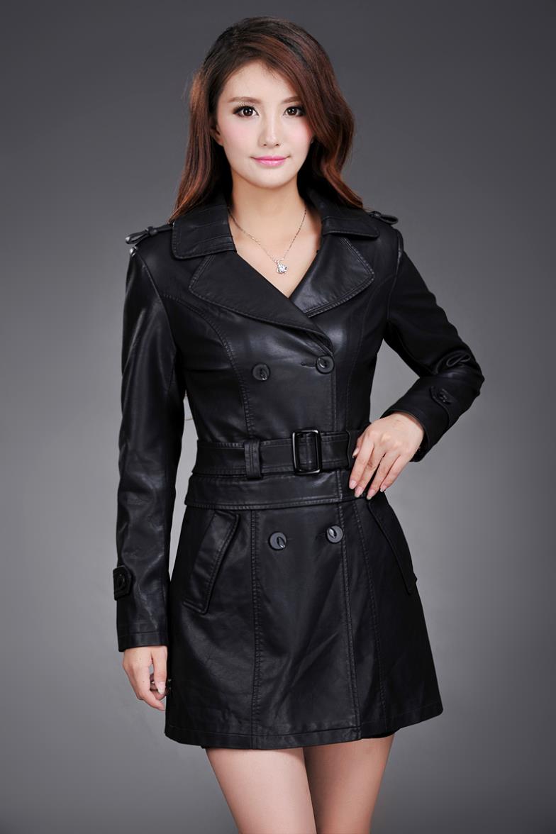 casaco de couro comprido feminino