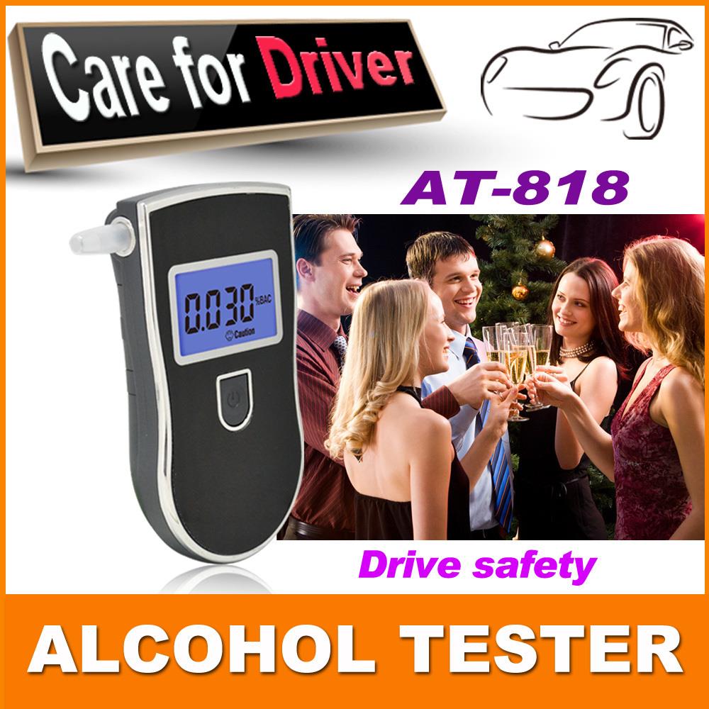 2015 NEW Hot selling Professional Police Digital Breath Alcohol Tester Breathalyzer AT818 Free shipping 10pcs mouthpieces