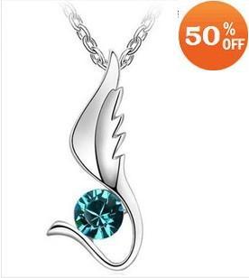 AAA Fashion 18K white gold plated austrian crystal fashion accessories angel women necklace pendant jewelry