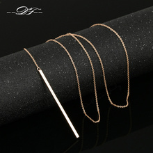 Anti Allergy Hot Sale Y Style Chain Long Necklaces Pendants 18K Rose Gold Plated Fashion Jewelry