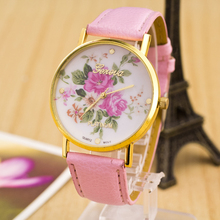 SW 094 New Fashion Geneva Watches Women Floral Quartz Watch Daisy Flower Watch hours Leather Dress