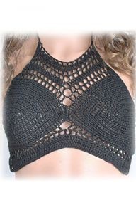 Black-Summer-Halter-Crotchet-Boho-Crop-Top-LC25446-2