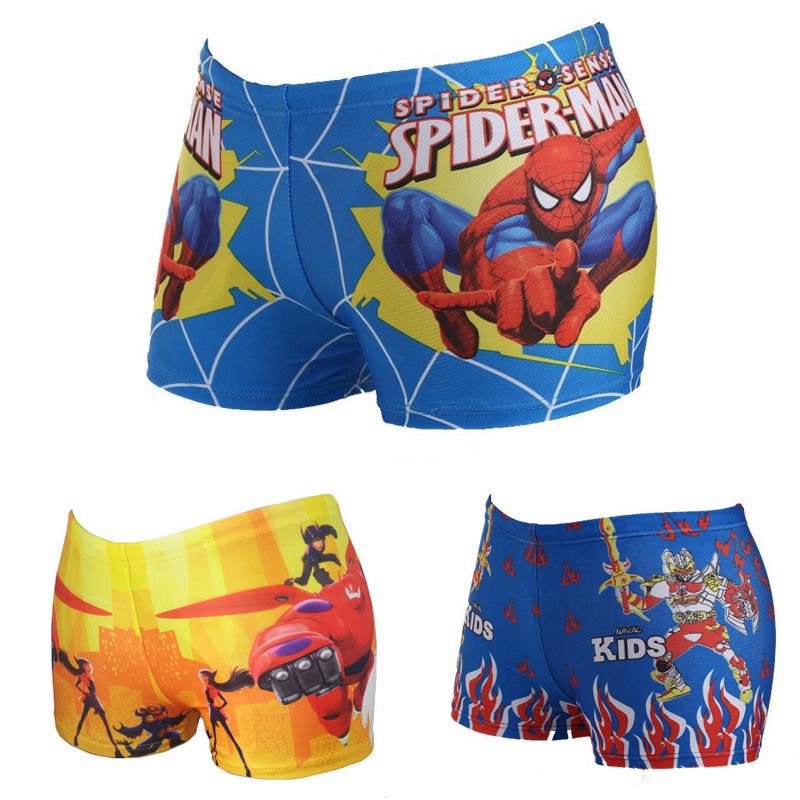 2016 Baby Boys Spiderman Swimwear Summer Kids Swimming Trunks Children Beach Bathing Swimsuit Character Swim Short