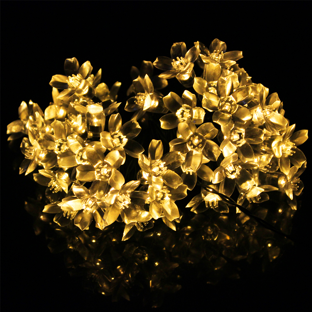 Tanbaby Solar string lights 7M 50led Peach Flower waterproof outdoor decoration lighting xams fariy light Christmas Garden Tanbaby Solar string lights 7M 50led Peach Flower waterproof outdoor decoration lighting xams fariy light Christmas Garden