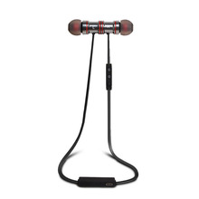 Magnet Metal Sports Bluetooth Earphone Wireless Earbud Stereo Headset With Mic