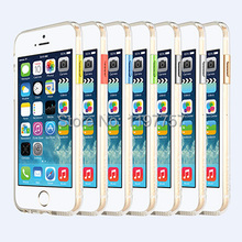 Transparent i6 bumper Soft frame case for iPhone 6 4 7 Totu Bright color button buckle