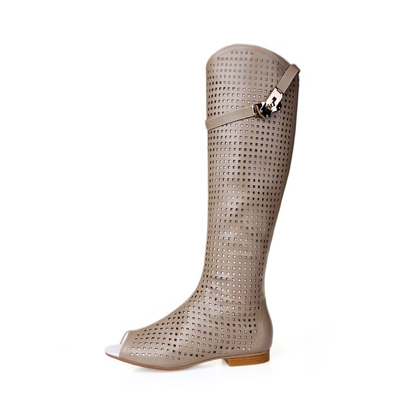 2015 New Women Summer Boots Fashion Buckle Knee High Boots Sexy