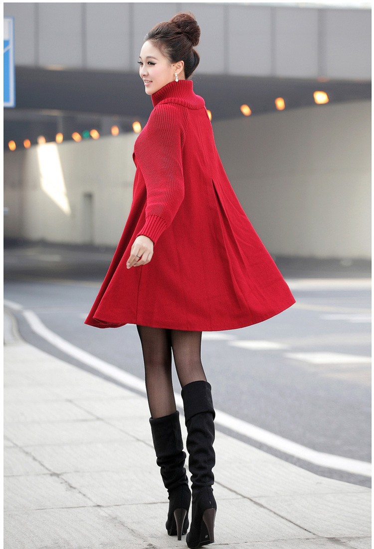  2015 New Winter trench Korean yards loose woolen cape coat woolen coat lady casual female outwear windbreaker women CT2 (7)