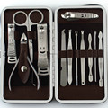 12pcs Manicure Set and kit Pedicure Scissor Tweezer Knife Ear pick Utility Nail Clipper Kit Stainless