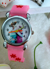 Free Shipping Silicone Pink Cute Watch Cartoon 3D Cartoon Children Kids Girls Quartz Watches Lovely Gift