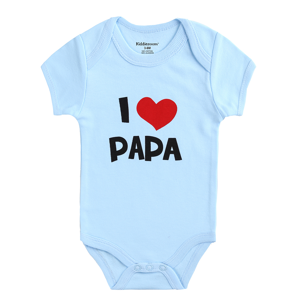 Kiddiezoom Baby Boy Girl Clothes Short Sleeve i Love Papa ...